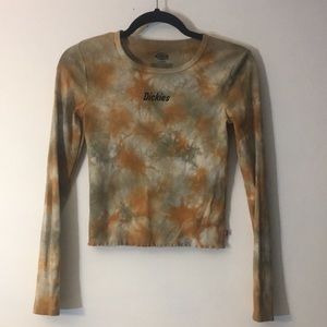 NWOT dickies tie dye lettuce trim long sleeve top